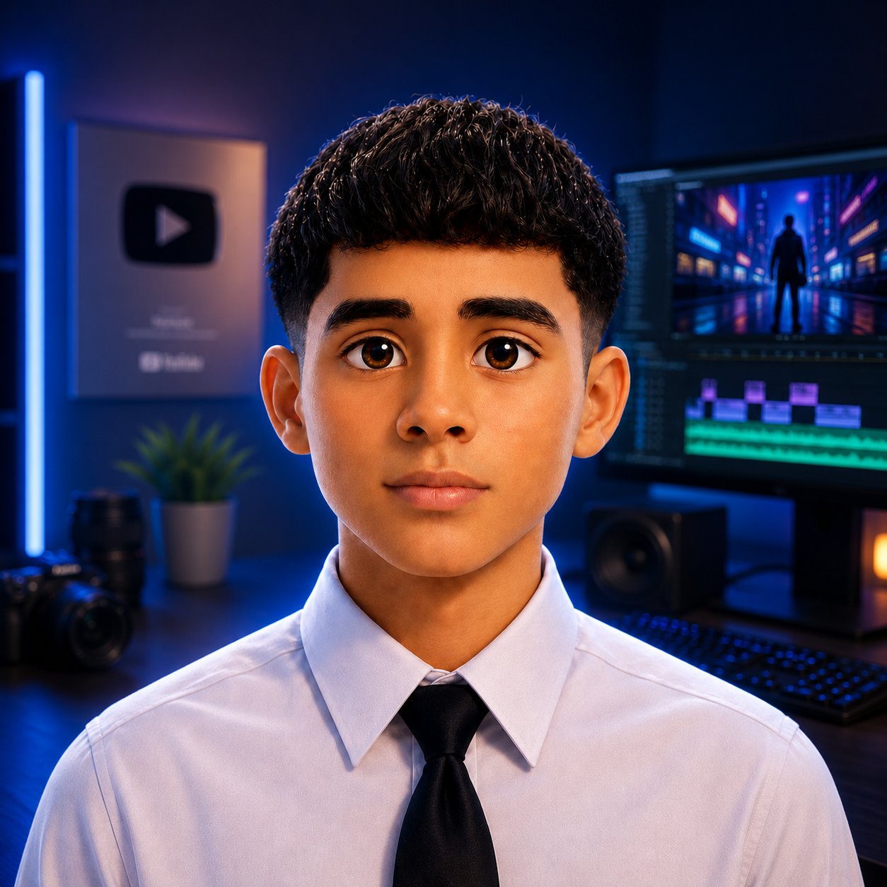 Leyder, editor de video en su estudio
